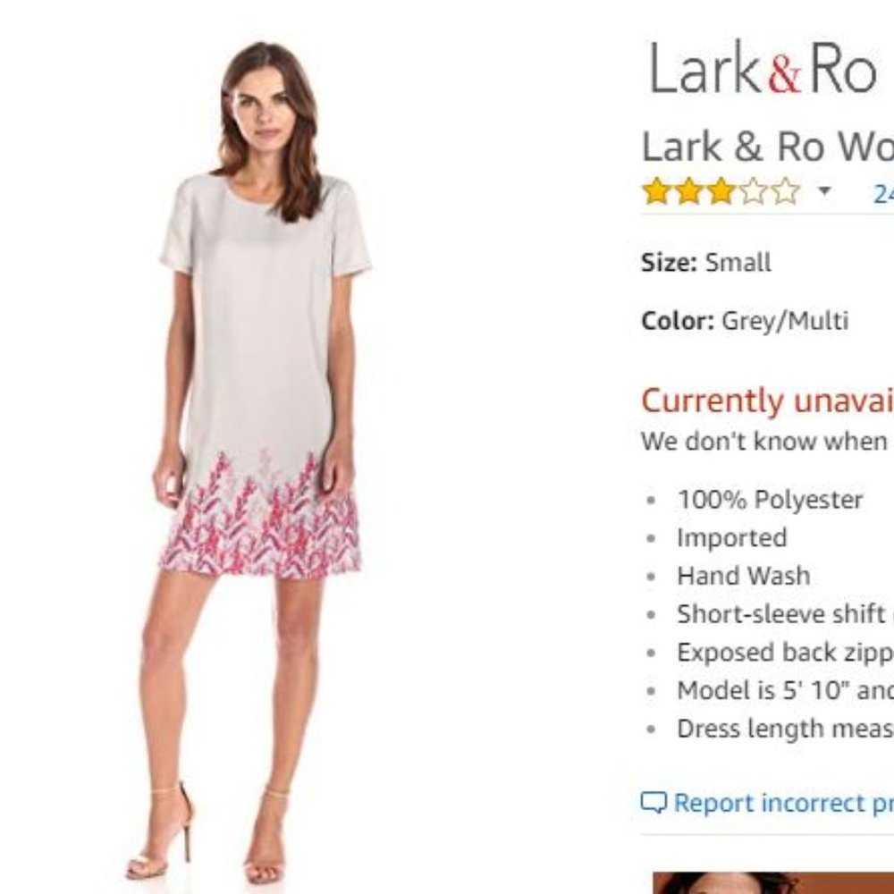 Lark & Ro Women's short-sleeve printed shirt dress S